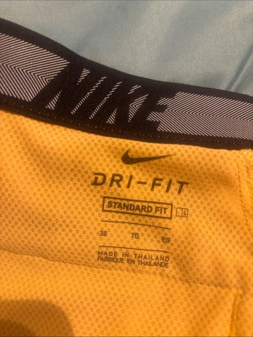 Nike Men’s Yellow Dri-FIT Athletic Shorts with Black Waistband
